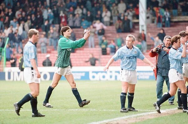 Manchester City 2-1 Derby County, league match at Maine Road, Saturday 20th April 1991