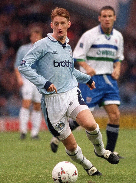 Manchester City footballer Steve Lomas ain action during against Tranmere Rovers in