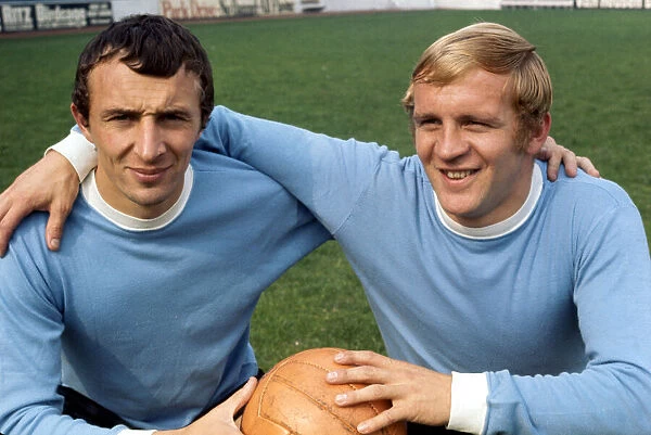 Manchester City footballers Mike Summerbee (left) and Francis Lee March 1970