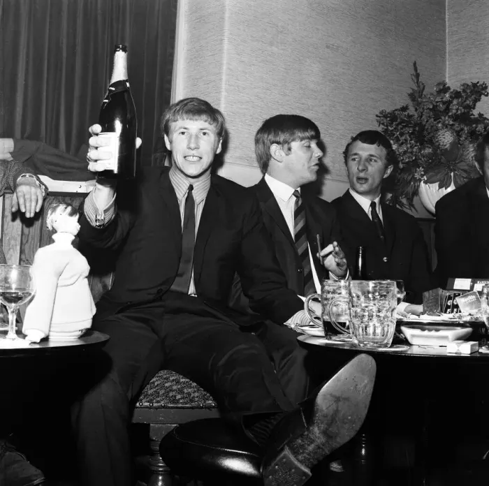 Framed Print : Manchester City players and management staff celebrate with a few drinks Framed Print : Manchester City players and management staff celebrate with a few drinks