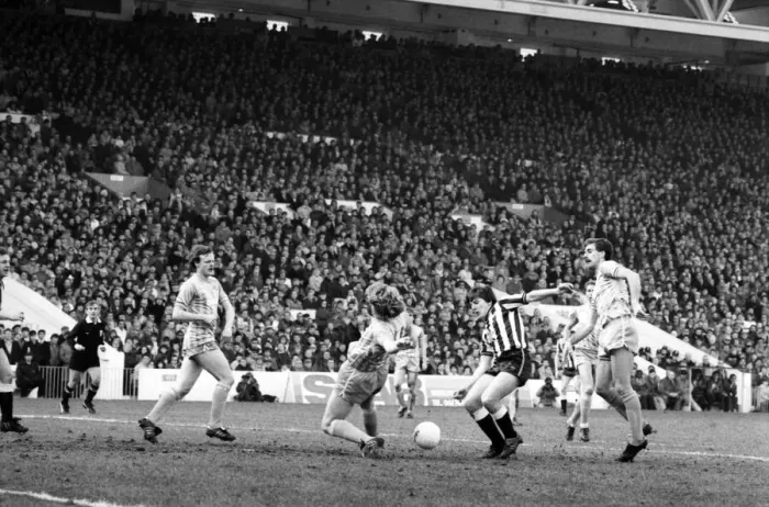 Framed Print : Manchester City v. Newcastle. February 1984 MF14-11-034 The final score was a two one Framed Print : Manchester City v. Newcastle. February 1984 MF14-11-034 The final score was a two one