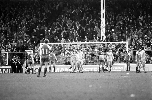 Manchester City v. Shrewsbury. March 1984 MF14-18-040 The final score was a one nil