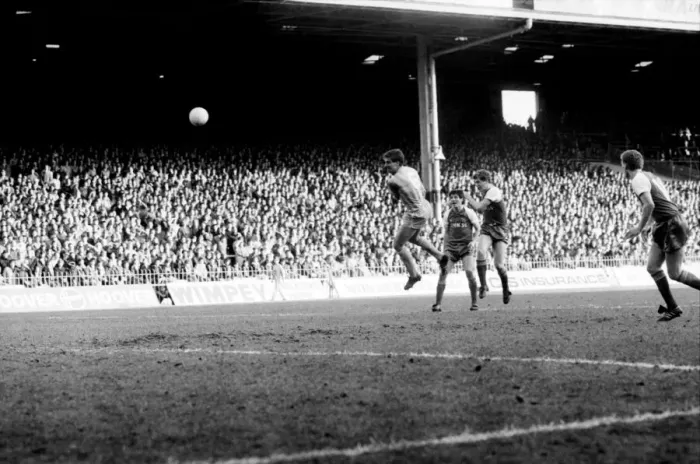 Framed Print : Manchester City v. Shrewsbury. March 1984 MF14-18-032 The final score was a one nil