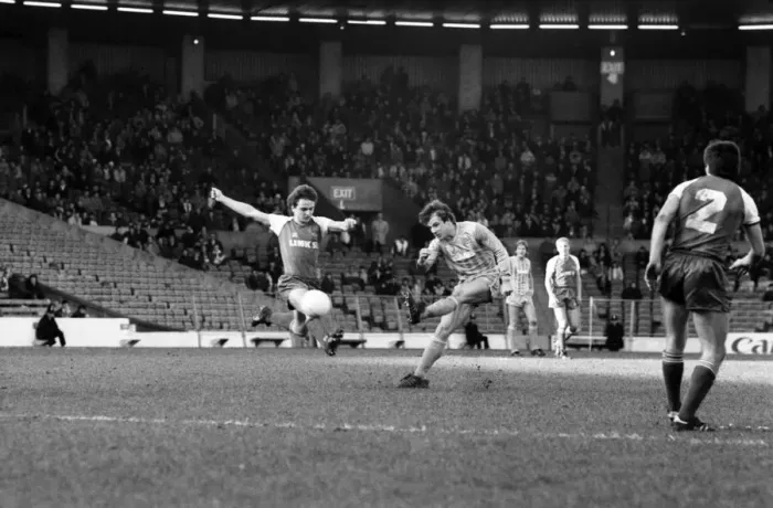 Framed Print : Manchester City v. Shrewsbury. March 1984 MF14-18-045 The final score was a one nil Framed Print : Manchester City v. Shrewsbury. March 1984 MF14-18-045 The final score was a one nil