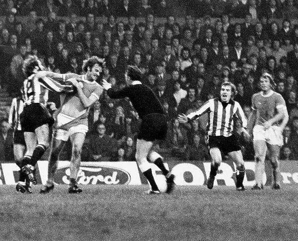 Manchester City v Stoke City league match at Maine Road, Saturday 9th November 1974