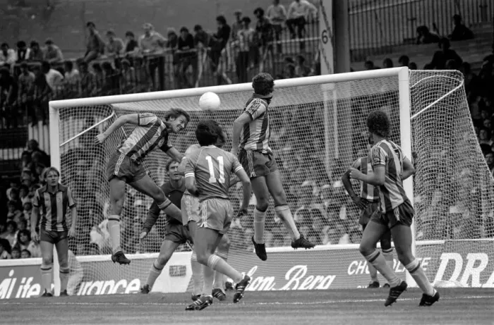 Framed Print : Manchester City v. West Bromwich Albion. August 1981 MF03-07-064 Framed Print : Manchester City v. West Bromwich Albion. August 1981 MF03-07-064