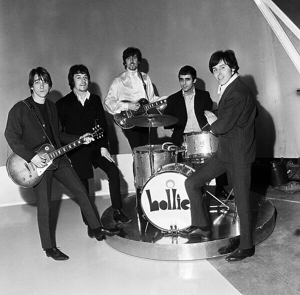 Manchester pop group The Hollies pictured with their stand-in drummer Tony Mansfield