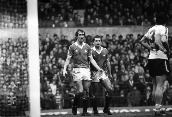Framed Print : Manchester United 0 v. Leeds United 1. Division One Football. February 1981 MF01-37-072 Framed Print : Manchester United 0 v. Leeds United 1. Division One Football. February 1981 MF01-37-072