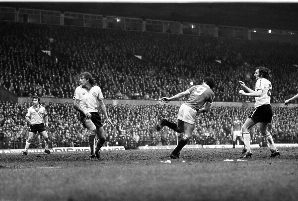 Manchester United 0 v. Leeds United 1. Division One Football. February 1981 MF01-37-021