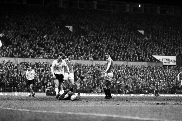 Manchester United 0 v. Leeds United 1. Division One Football. February 1981 MF01-37-018