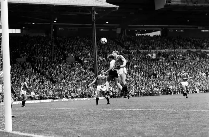 Framed Print : Manchester United 1 v. Swansea 0. Division 1 Football. September 1981 MF03-20-048