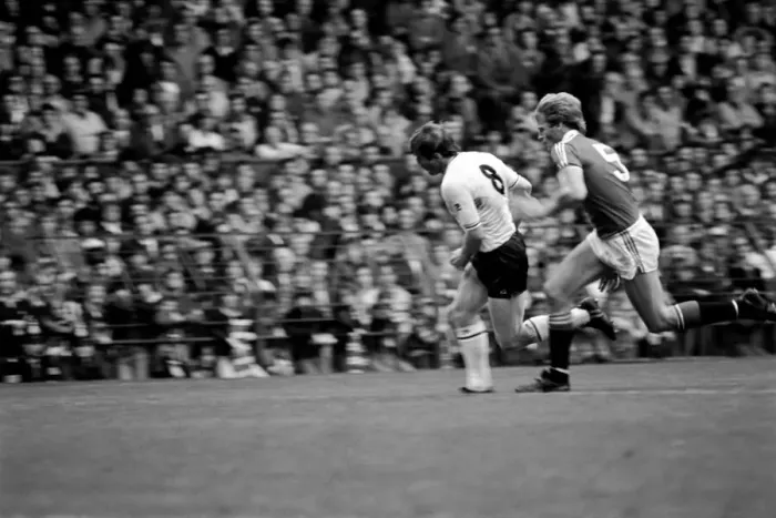 Framed Print : Manchester United 1 v. Swansea 0. Division 1 Football. September 1981 MF03-20-029