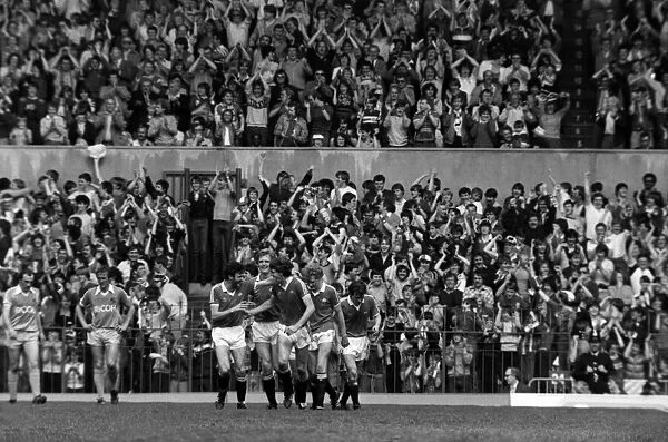 Manchester United 2 v. Stoke City 0. Division 1 Football. May 1982 MF07-02-092