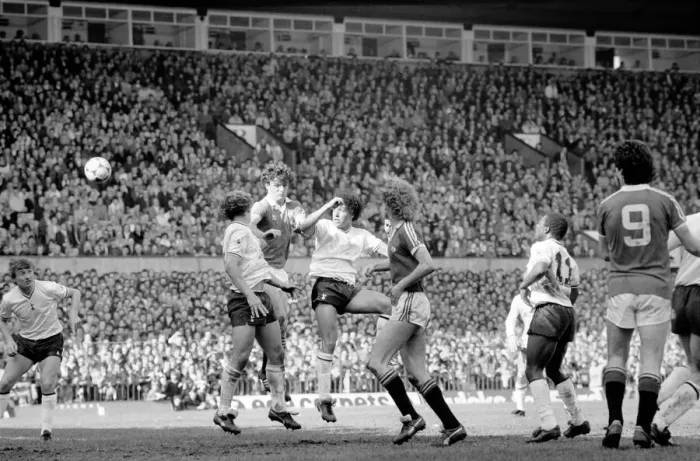Framed Print : Manchester United 2 v. Tottenham Hotspur 0. April 1982 MF06-32-071 Local Caption Framed Print : Manchester United 2 v. Tottenham Hotspur 0. April 1982 MF06-32-071 Local Caption