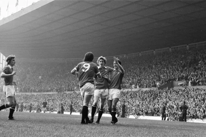 Framed Print : Manchester United 4-0 Blackpool, Division Two League match at Old Trafford, Manchester