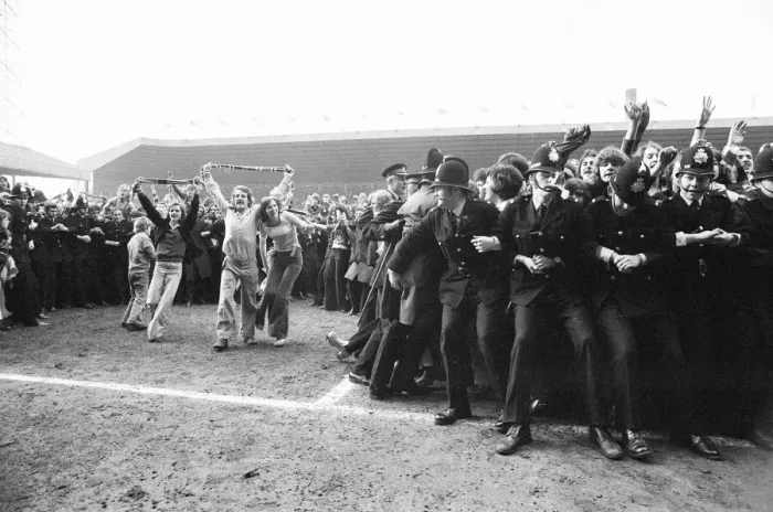 Framed Print : Manchester United 4-0 Blackpool, Division Two League match at Old Trafford, Manchester Framed Print : Manchester United 4-0 Blackpool, Division Two League match at Old Trafford, Manchester
