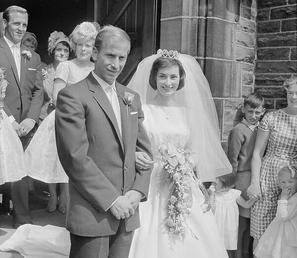 Manchester United and England footballer Bobby Charlton with his bride