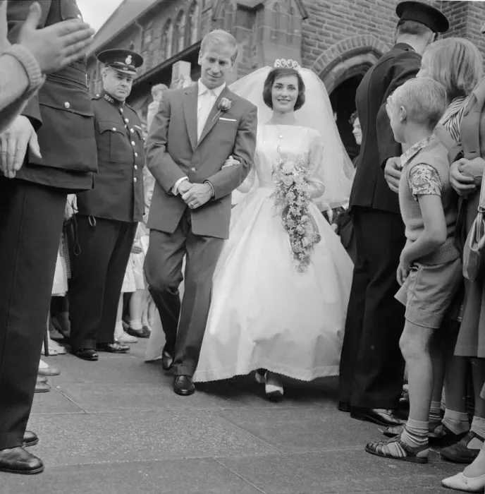 Framed Print : Manchester United and England footballer Bobby Charlton with his bride