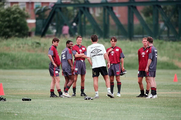 Manchester United in their first day of training. Assistant manager Brian Kidd