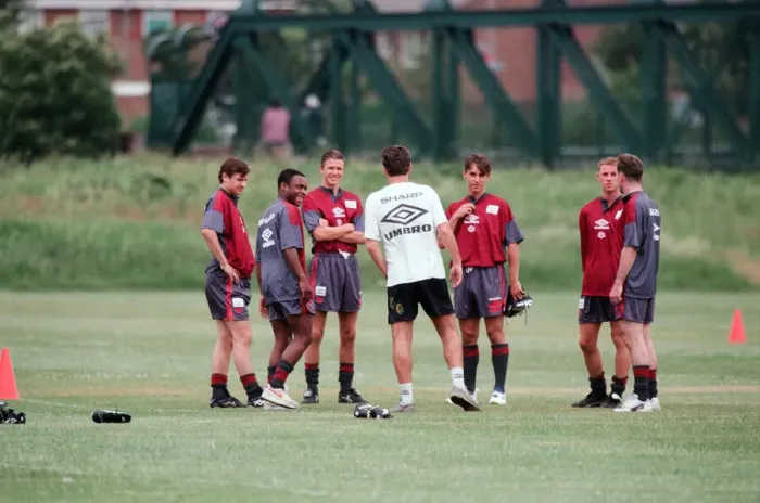 Framed Print : Manchester United in their first day of training. Assistant manager Brian Kidd Framed Print : Manchester United in their first day of training. Assistant manager Brian Kidd