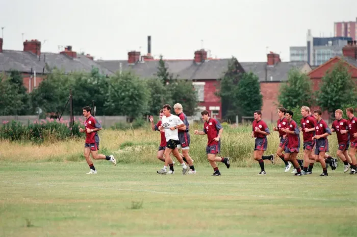 Framed Print : Manchester United in their first day of training. 13th July 1995