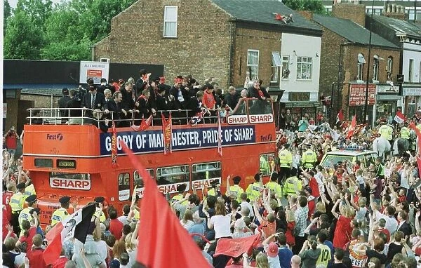 Manchester United Football Team Celebrations May 1999 Manchester United on an open
