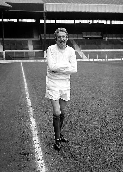 Manchester United footballer Denis Law on the pitch at Old Trafford April 1969
