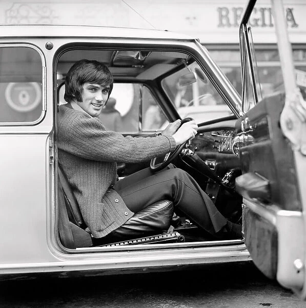 Manchester United footballer George Best, whose six-month driving ban has just ended