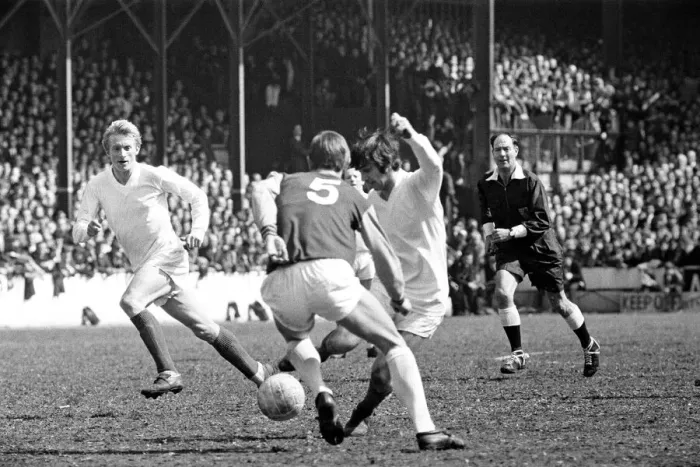 Framed Print : Manchester United footballer George Best in action during the match against West Ham Framed Print : Manchester United footballer George Best in action during the match against West Ham