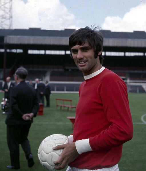 Manchester United footballer George Best poses at Old Trafford Circa 1965