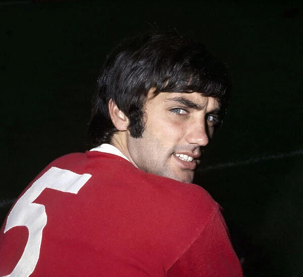 Manchester United footballer George Best poses at Old Trafford Circa 1965