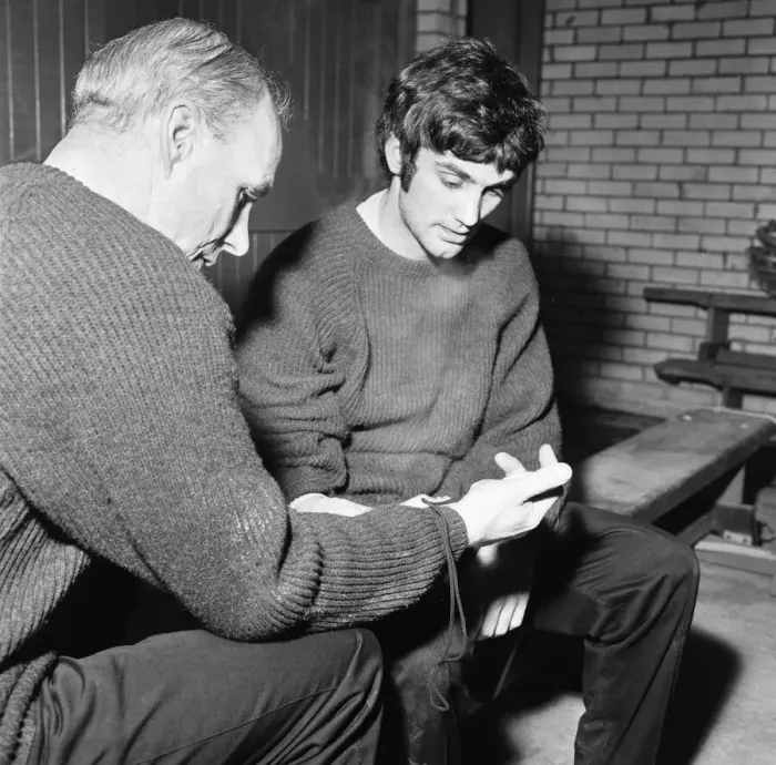 Framed Print : Manchester United footballer George Best during a training session. February 1968