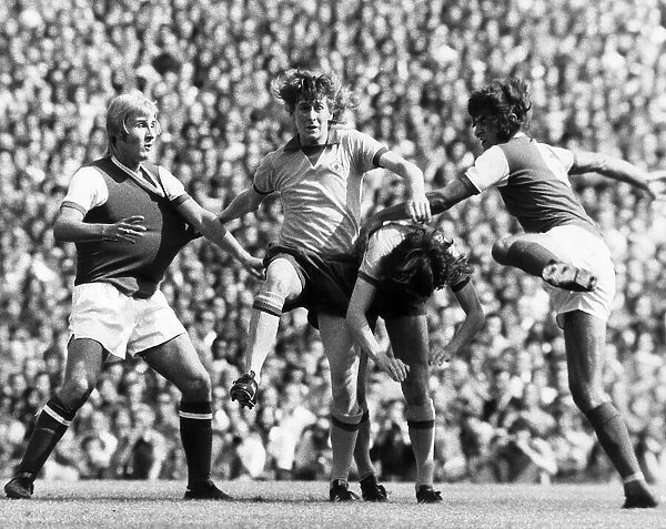 Manchester United footballer Gerry Daly in action during the 3-0 defeat against Arsenal