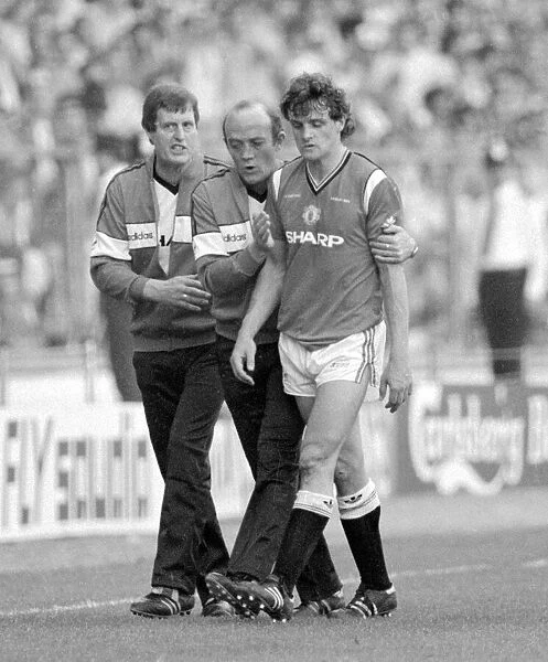 Manchester United footballer Kevin Moran, the first player ever to be sent off in an FA