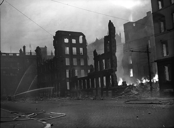 Manchester, United Kingdom, pictures taken during The Blitz in World War Two