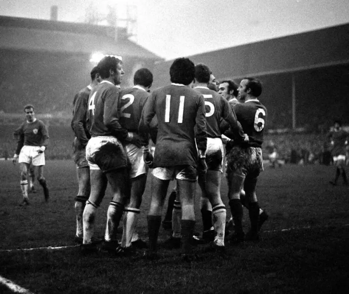 Framed Print : Manchester United and Leicester City players in a heated exchange during the match Framed Print : Manchester United and Leicester City players in a heated exchange during the match