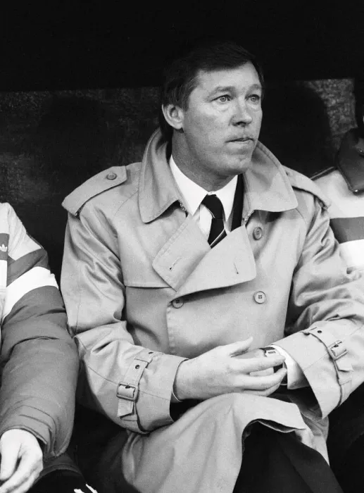 Framed Print : Manchester United manager Alex Ferguson watches his team in action during the League