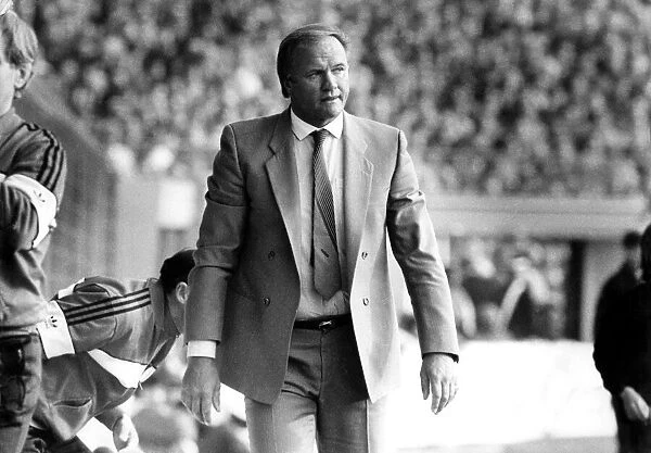 Manchester United manager Ron Atkinson after being booked. October 1985 P017037
