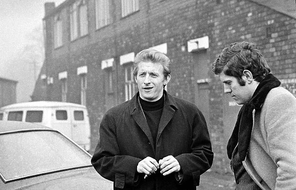 Manchester United Player Denis Law arrives for training February 1969