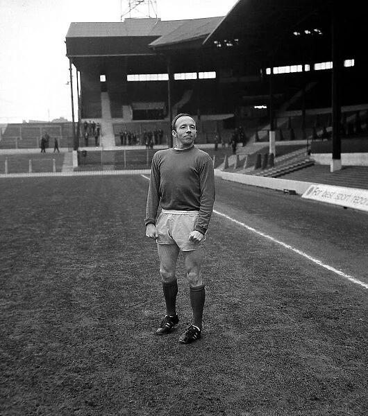 Manchester United player Nobby Stiles on the pitch at Old Trafford April 1967
