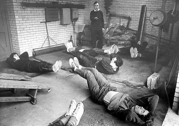 Manchester United players keeping fit at The Cliff, Broughton, Salford