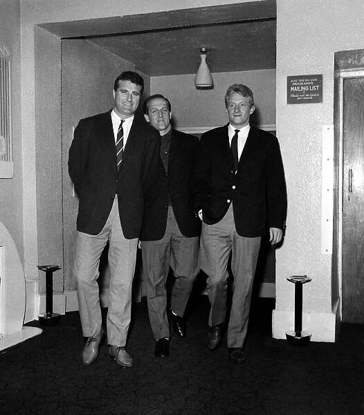 Manchester United Players at the News Theatre. Left to right are: Noel Cantwell