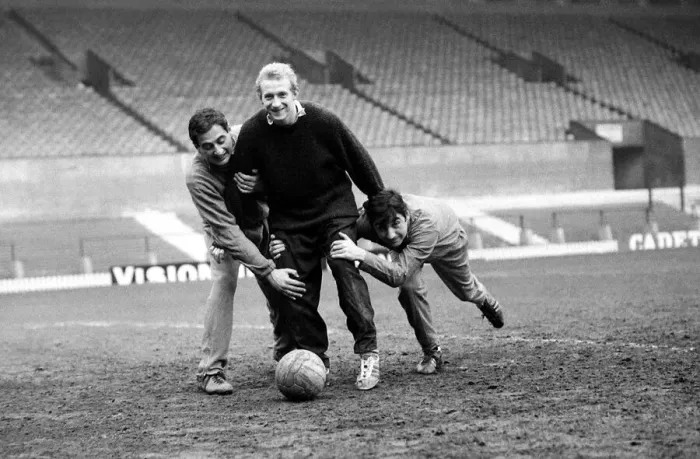 Framed Print : Manchester United Players training at Old Trafford-Dennis Law January 1967 Framed Print : Manchester United Players training at Old Trafford-Dennis Law January 1967