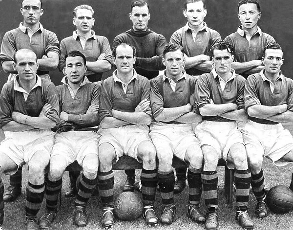 Manchester United pose for a team group photograph September 1949 Back Row - Left