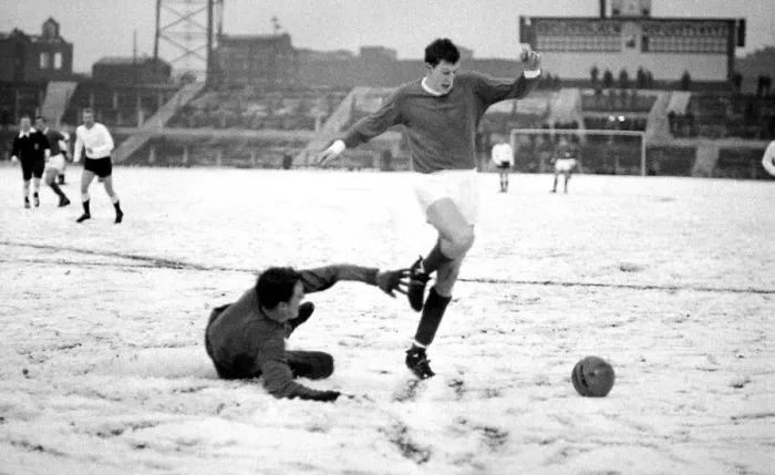 Framed Print : Manchester United reserves versus Derby County reserves Alan Gowling playing in
