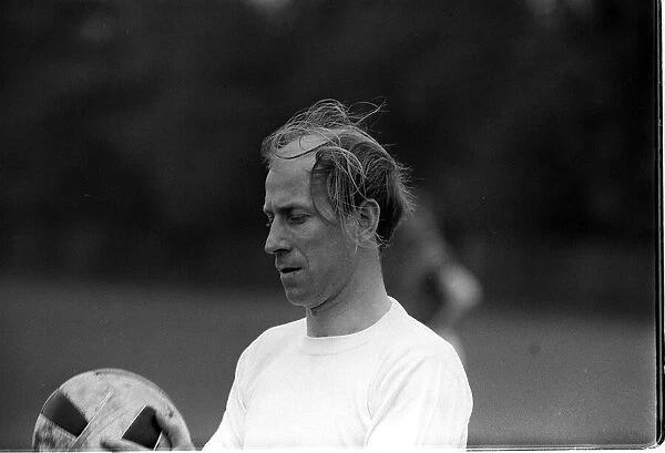 Manchester United star Bobby Charlton training with England May 1966