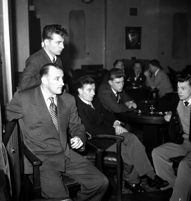 Framed Print : Manchester United team relaxing before a match Allenby Chilton Framed Print : Manchester United team relaxing before a match Allenby Chilton