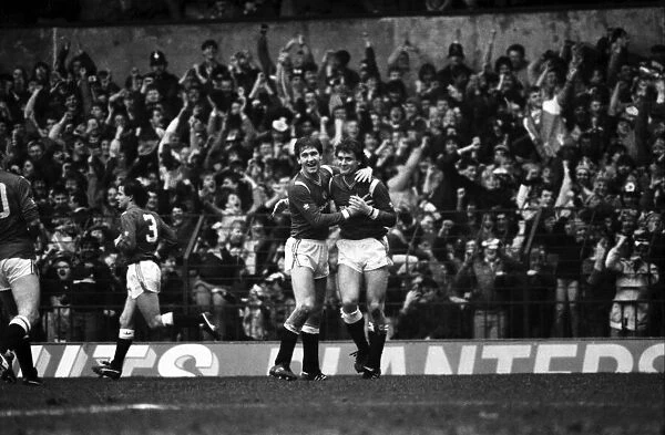 Manchester United v. Aston Villa. March 1985 MF20-12-034 The final score was a