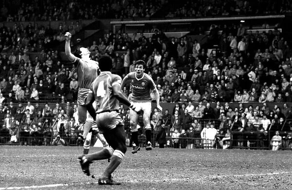 Manchester United v. Birmingham. April 1984 MF15-04-074 The final score was a one
