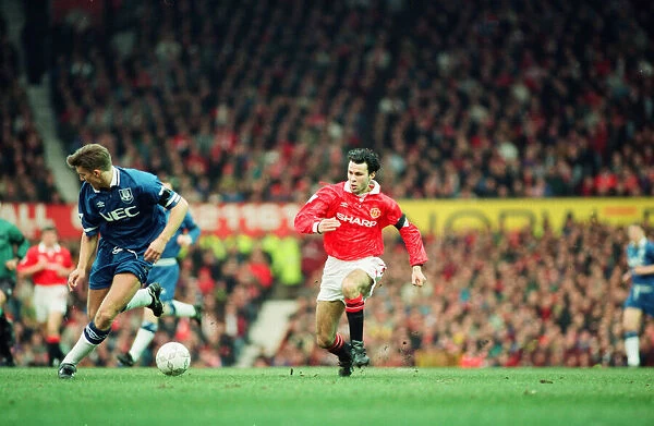 Manchester United v Everton League match at Old Trafford 22nd January 1994